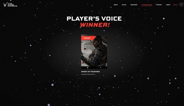 بازی Ghost of Tsushima برنده‌ی جایزه‌ی Player’s Voice در The Game Awards شد