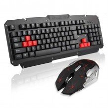 CORN HK6700 Wireless Gaming Keyboard & Mouse Set - Black