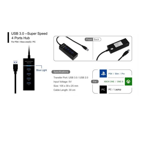 خرید هاب USB - Dobe USB 3.0 SuperSpeed 4 Ports Hub