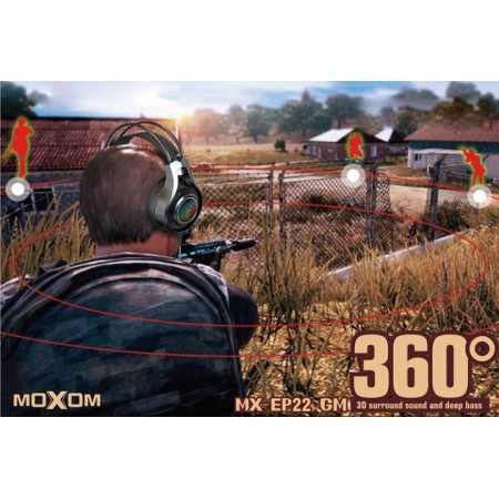 خرید هدست گیمینگ - MOXOM MX-EP22 3D Surround Gaming Headset Black