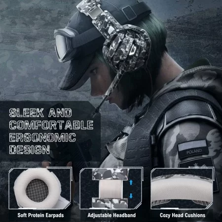 خرید هدست گیمینگ - Onikuma K5 Gaming Headset - Grey Camouflage