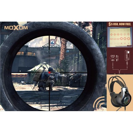 MOXOM MX-EP22 3D Surround Gaming Headset Black